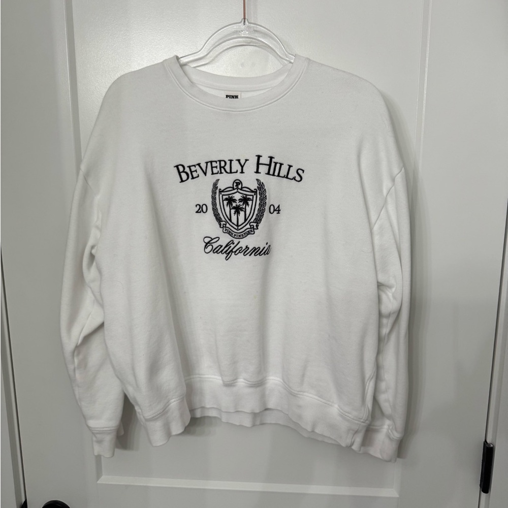 PINK Victoria's Secret White Crewneck Sweatshirt